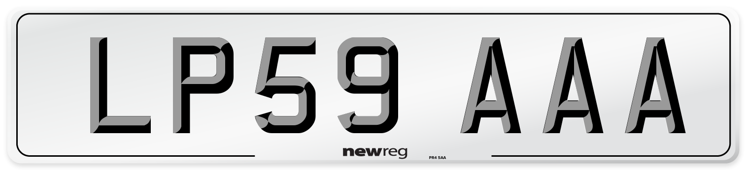 LP59 AAA Number Plate from New Reg